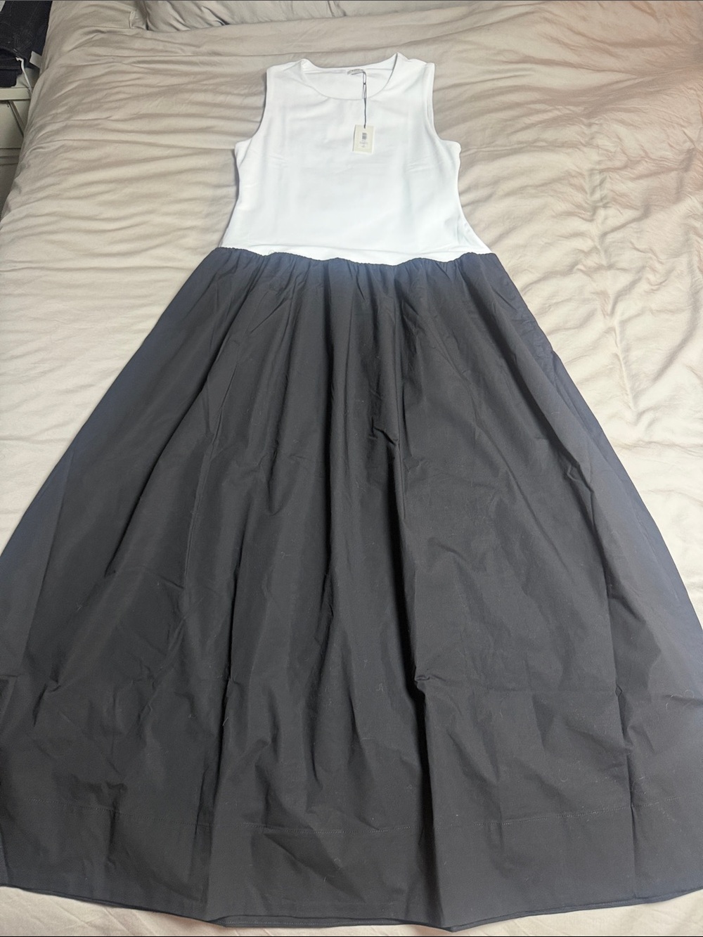 Babaton Two-Tone Maxi Dress in White and Black